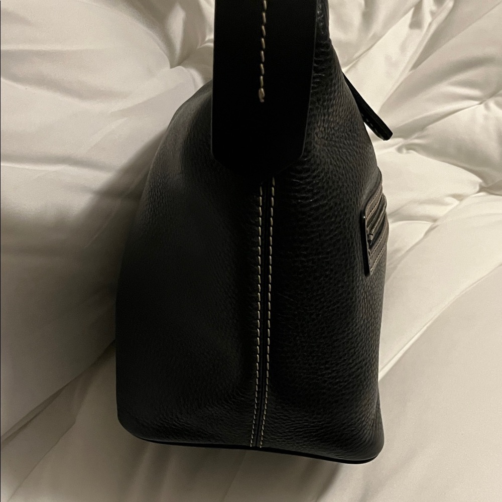 Dooney & Bourke Black Leather Shoulder Hobo with Gold Charm - Picture 3 of 12